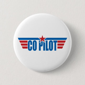Co-Pilot Wings Badge - Aviation Pinback Button