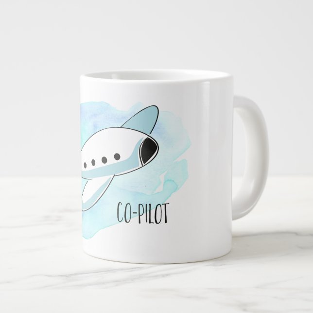 Co-Pilot with Plane Giant Coffee Mug (Front Right)