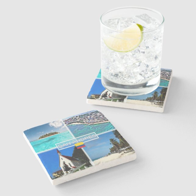 CO San Andres - Johnny Cay - San Louis - Stone Coaster (Side)