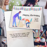 Co-Worker Asleep at Desk Funny Birthday Card