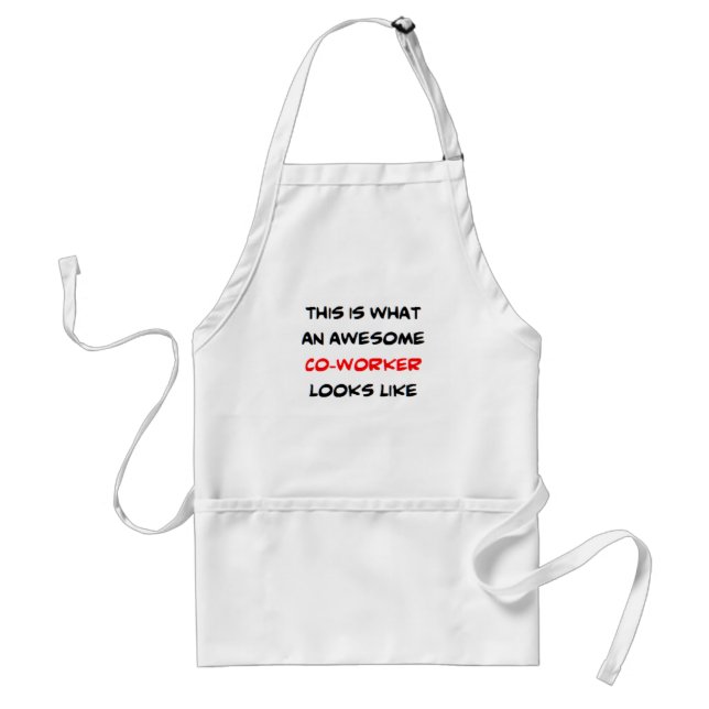 co-worker, awesome adult apron (Front)