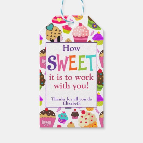 Co_worker Colleague Sweet Cupcake Gift Tags