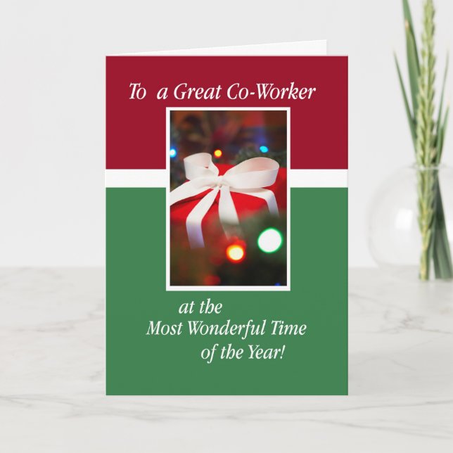 Co-Worker Holiday Present Card (Front)