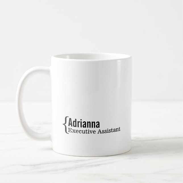 Co-worker Name Job Title  Black White Modern Coffee Mug (Left)