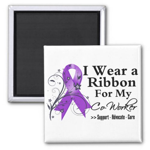 Co_Worker Purple Ribbon _ Pancreatic Cancer Magnet