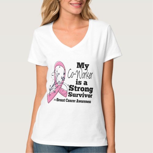Co_Worker Strong Survivor Breast Cancer T_Shirt
