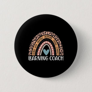 Coach 100th Day Of School Learning Teacher Rainbow Button