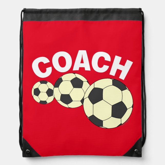 Coach 3 Soccer Balls Drawstring Bag (Front)