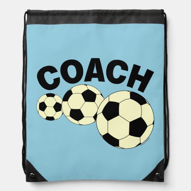 Coach 3 Soccer Balls Drawstring Bag (Front)