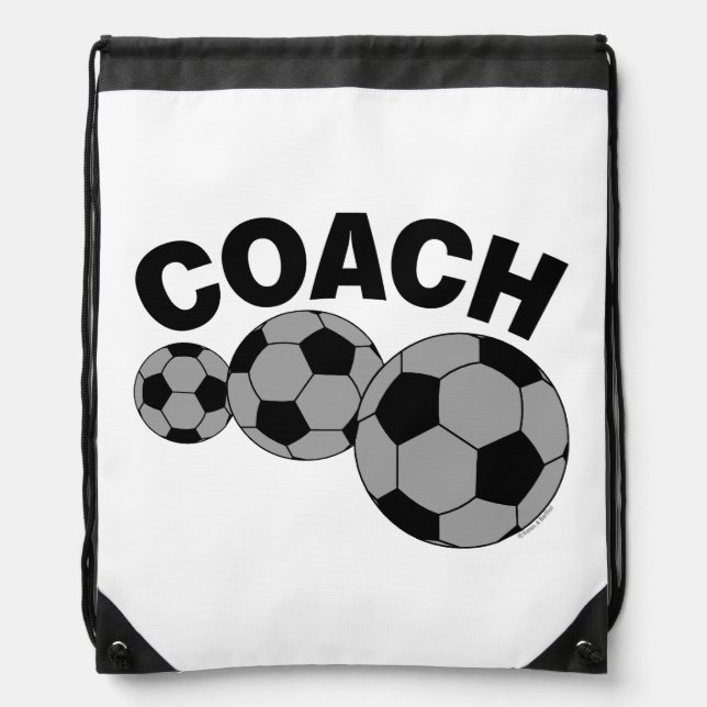Coach 3 Soccer Balls Drawstring Bag (Front)