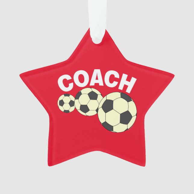 Coach 3 Soccer Balls Ornament (Front)