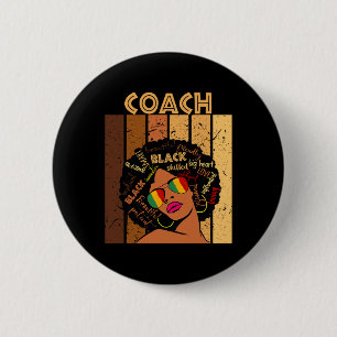 Coach Afro African American Women Black History Mo Button