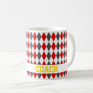 COACH Argyle Diamonds Sports Team Colors Fun Coffee Mug