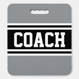 COACH Athletic Gray Black White Racing Stripes Seat Cushion