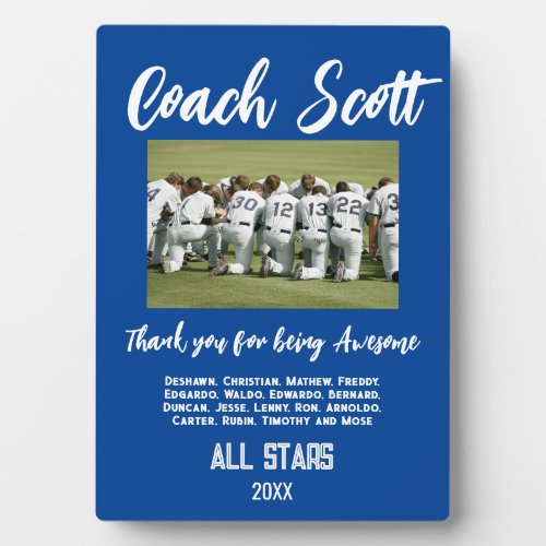 COACH AWARD for best coach baseball football Plaque