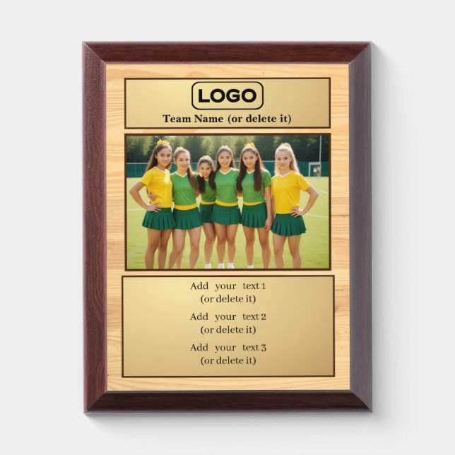 Coach Awards & Trophies Custom Text & Team Photo (Vertical)