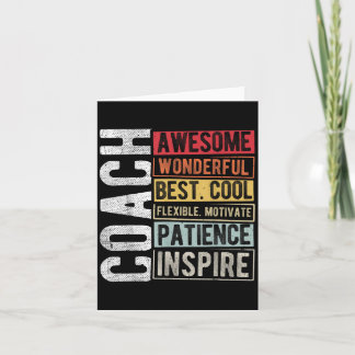 Coach Awesome Wonderful Best Cool Motivational Coa Card