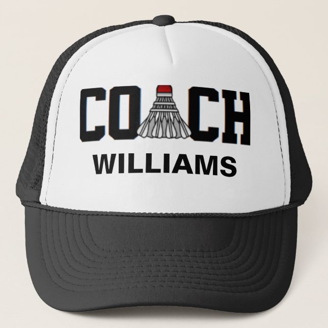 Coach -Badminton (Personalized) Trucker Hat (Front)