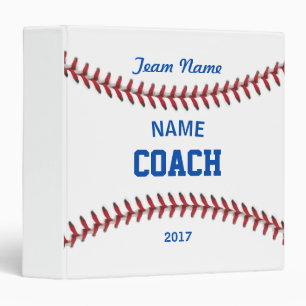 Coach Baseball Sport 3 Ring Binder