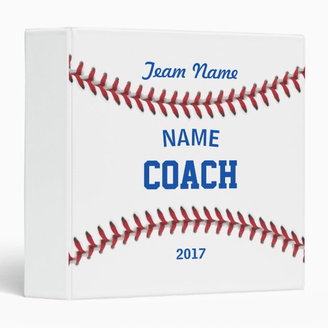 Coach Baseball Sport 3 Ring Binder (Front/Spine)