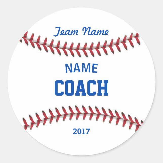 Coach Baseball Sport Classic Round Sticker (Front)