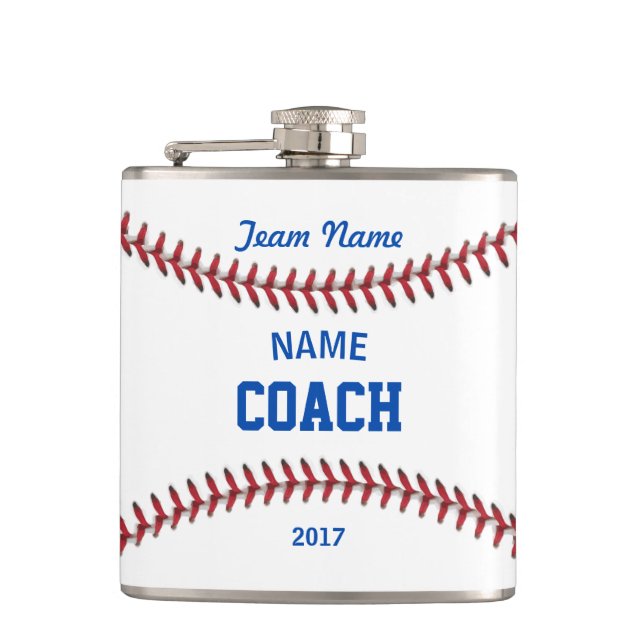 Coach Baseball Sport Flask (Front)