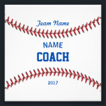 Coach Baseball Sport Photo Print<br><div class="desc">Gift your Baseball Coach. Enter your team name,  coach name and year.</div>