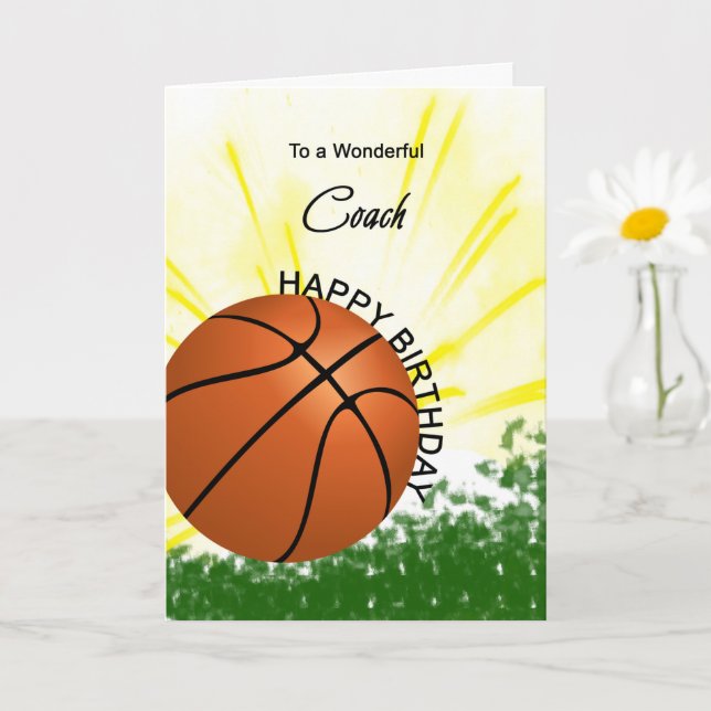 Coach Basketball Birthday Card Zazzle