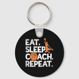 Coach Basketball  Repeat Assistant  Eat Sleep  Keychain