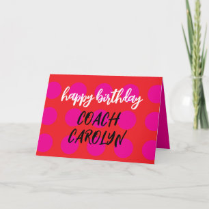 Coach Birthday Card, Personalized Card for Coaches