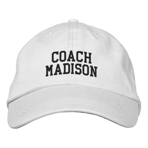 Coach black personalized custom name text sports embroidered baseball cap