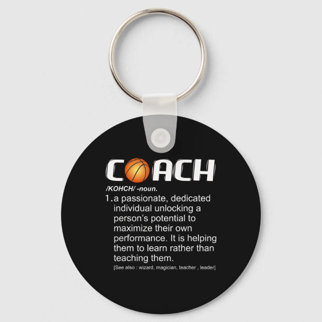Coach Bysketbyll Coaching Gift  Keychain (Front)