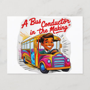 Coach conductor, bus conductor  postcard