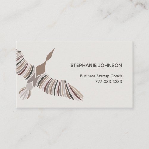 Coach Consultant Abstract Goose in Flight Logo  Business Card