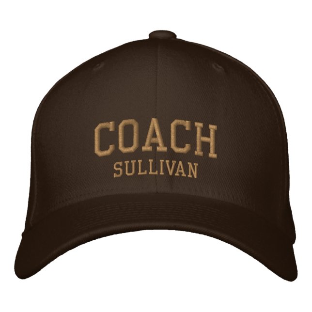 Coach Custom Name Embroidered Hat - Brown & Gold (Front)