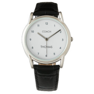 Coach Custom Name Typography Personalized black Watch