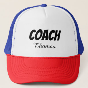 Coach Custom Name Typography Personalized Trucker Hat