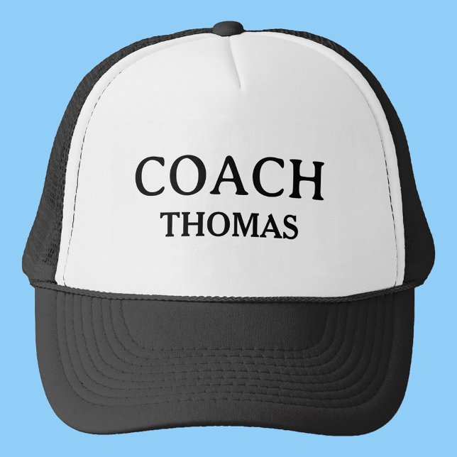 Coach Custom Name Typography Personalized Trucker Hat (Creator Uploaded)