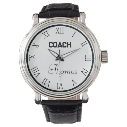 Coach Custom Name Typography Personalized  Watch