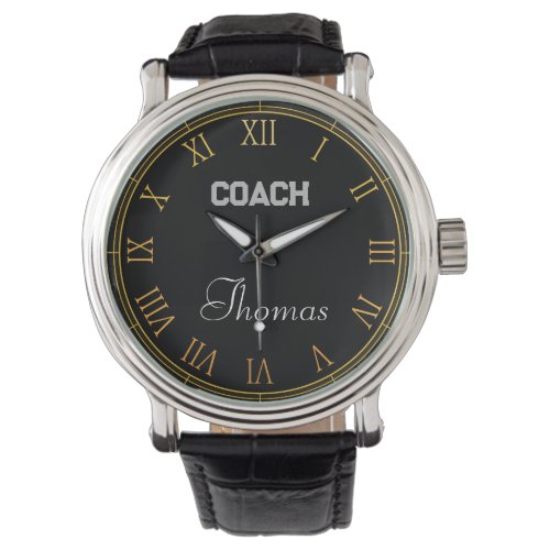 Coach Custom Name Typography Personalized  Watch