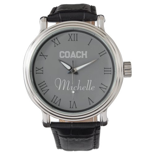 Coach Custom Name Typography Personalized  Watch