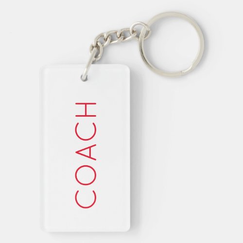 COACH custom text red Sports Gift Modern Keychain