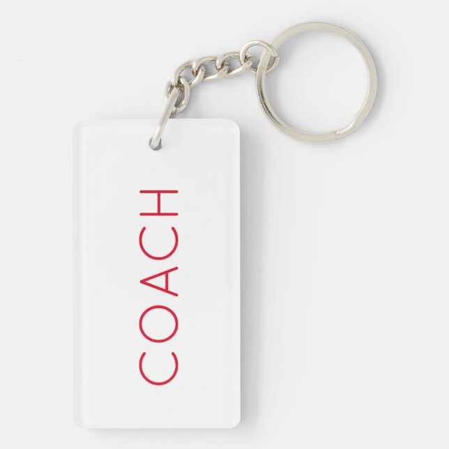 COACH custom text red Sports Gift Modern Keychain (Back)