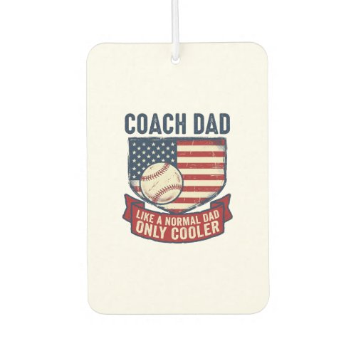Coach Dad Baseball Patriotic Vintage T-Shirt Desig Air Freshener