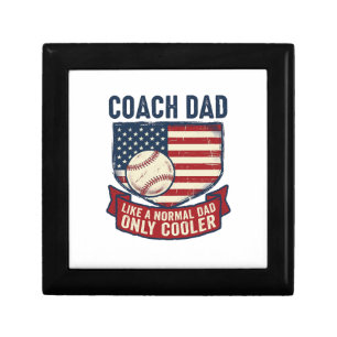 Coach Dad Baseball Patriotic Vintage T-Shirt Desig Gift Box