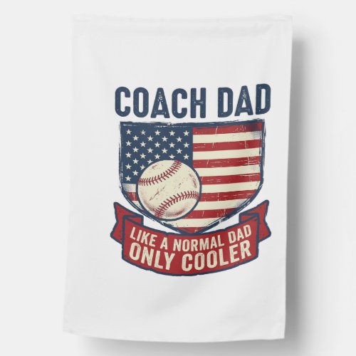 Coach Dad Baseball Patriotic Vintage T-Shirt Desig House Flag