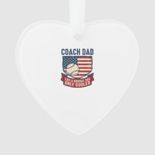 Coach Dad Baseball Patriotic Vintage T-Shirt Desig Ornament