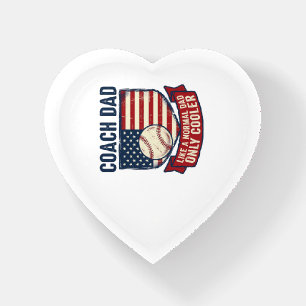 Coach Dad Baseball Patriotic Vintage T-Shirt Desig Paperweight