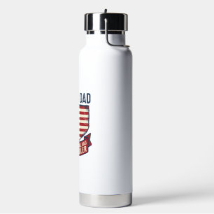 Coach Dad Baseball Patriotic Vintage T-Shirt Desig Water Bottle
