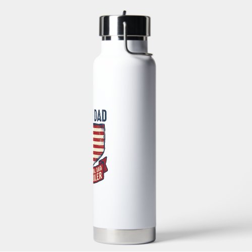 Coach Dad Baseball Patriotic Vintage T-Shirt Desig Water Bottle